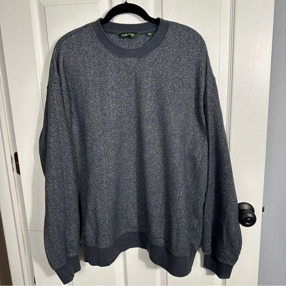 Orvis sweater, gray/white, heavyweight. XL. cotton/poly, cozy, warm - Picture 1 of 12